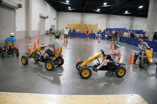 Located at the World’s Fair Exhibition Hall, Adventure Central was a popular hub of activity, featuring activities like go-kart racing pictured above.