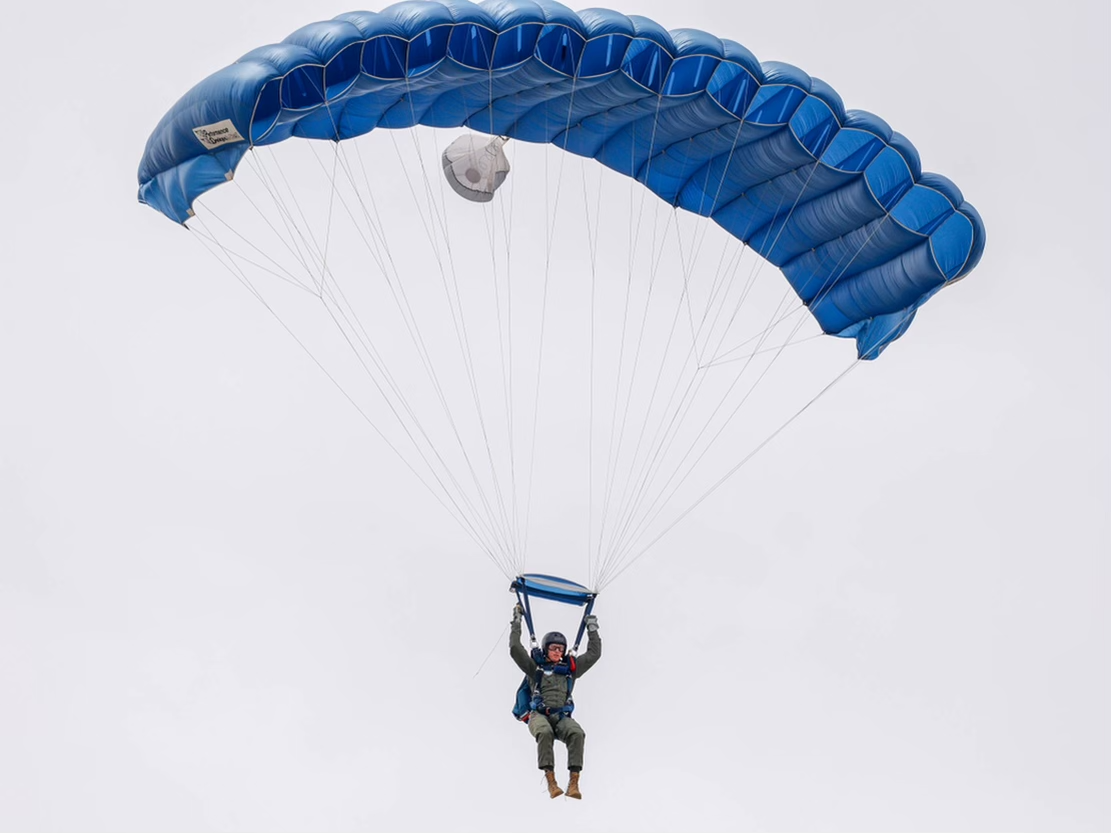 Watson parachutes at the USAFA
