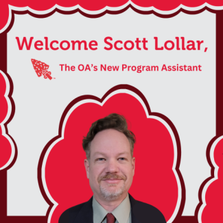Welcome Scott Lollar, the OA's New Program Assistant