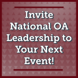 Invite National OA Leadership to Your Next Event