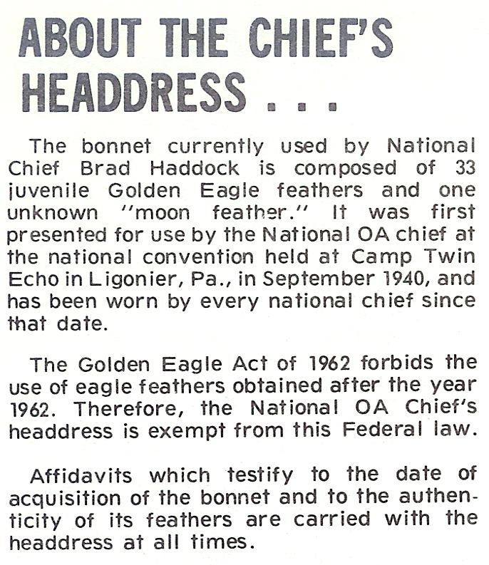 News article about the Chief's Bonnet